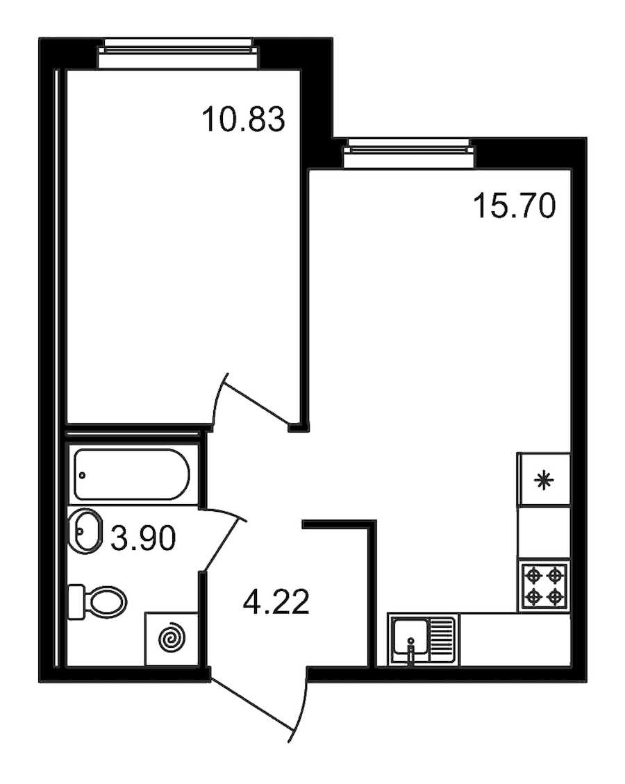 Однокомнатная квартира в ЦДС: площадь 34.65 м2 , этаж: 1 – купить в Санкт-Петербурге